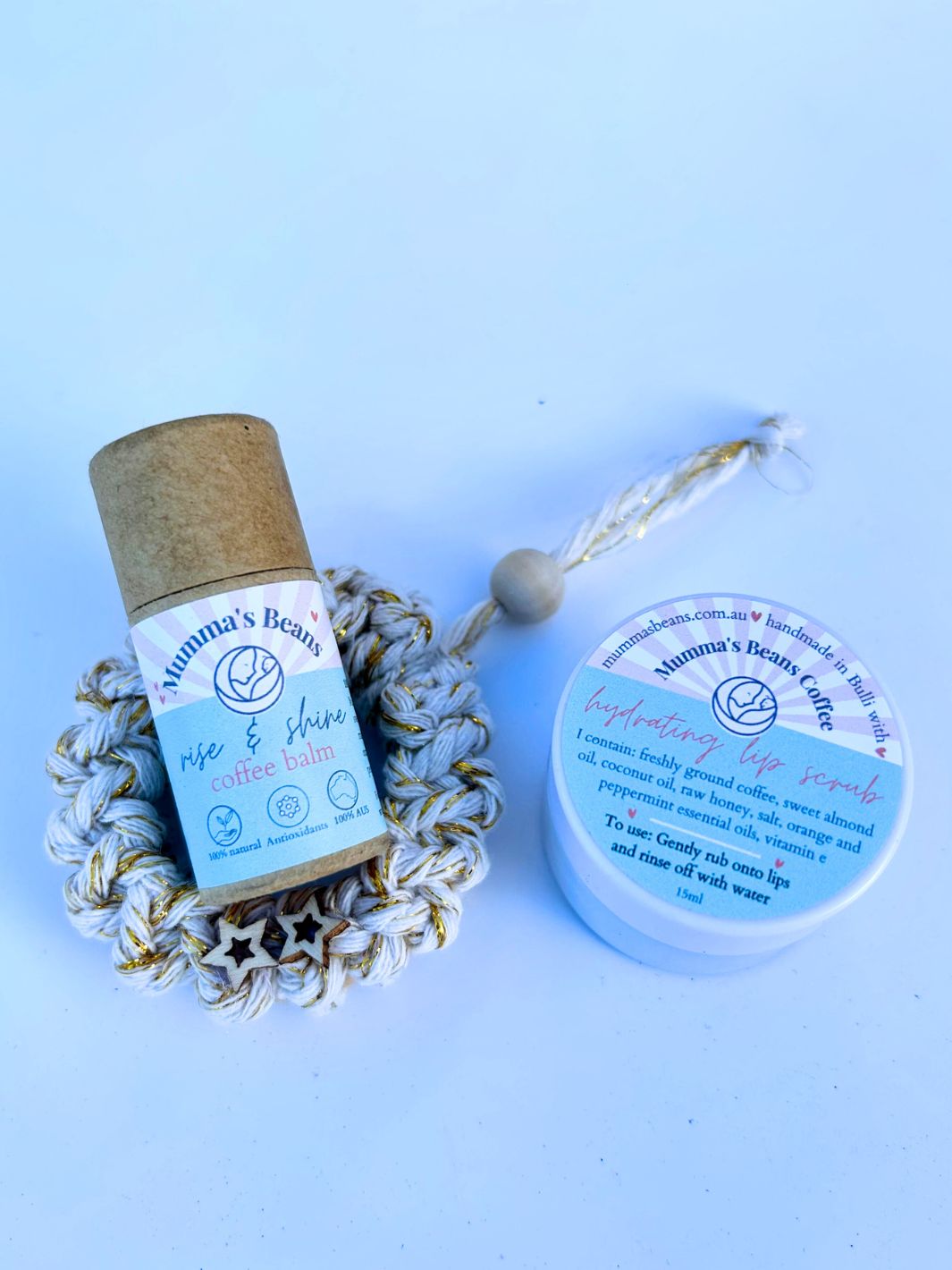 Coffee Lip Scrub and Hydrating Lip Balm Gift Set